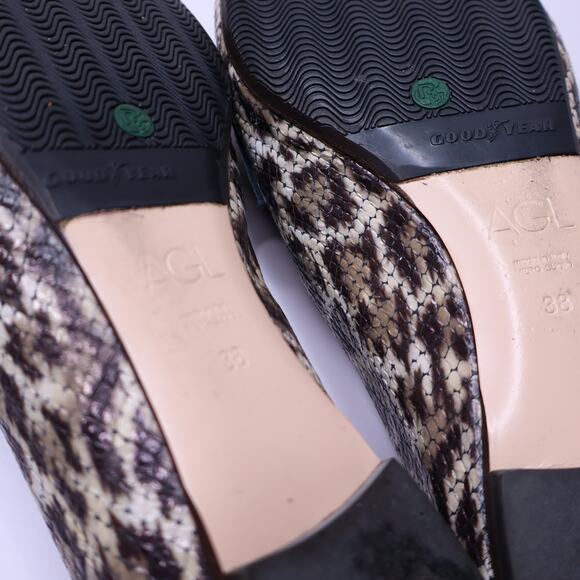 AGL ATTILIO GIUSTI LEOMBRUNI Leopard Print Loafer Leather Pointed Toe Womens 38 - Picture 10 of 10